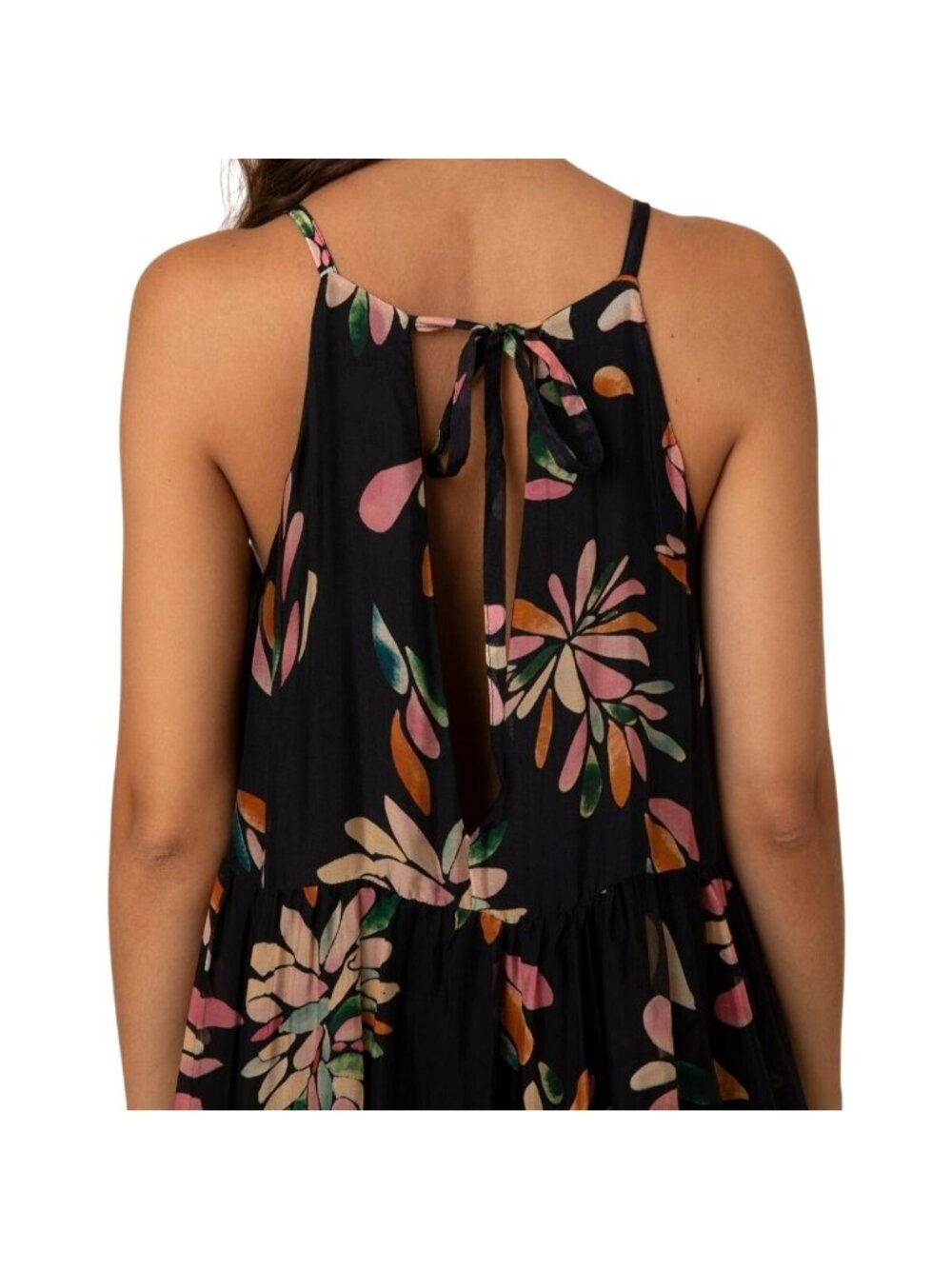 FRNCH Mona Arianna Silk-Blend Mini Tiered Halter Dress Anthropologie Medium - Picture 10 of 13